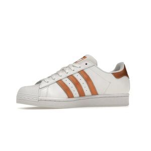 Adidas Superstar Sneakers White Copper Metallic Womens Size 9.5